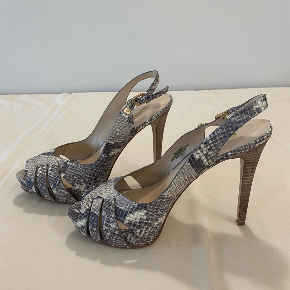 3/$20 Guess snakeskin heels.